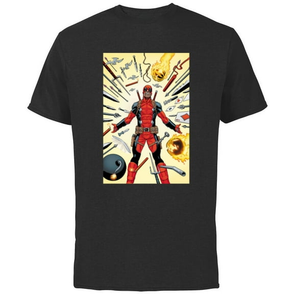 Marvel Deadpool Marvel Universe vs. Deadpool Comic Cover Art - Short Sleeve Cotton T-Shirt for Adults - Customized-Black