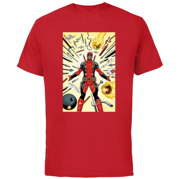 Marvel Deadpool Marvel Universe vs. Deadpool Comic Cover Art - Short Sleeve Cotton T-Shirt for Adults - Customized-Red