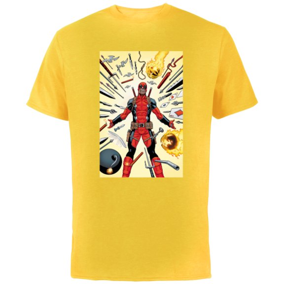 Marvel Deadpool Marvel Universe vs. Deadpool Comic Cover Art - Short Sleeve Cotton T-Shirt for Adults - Customized-Yellow