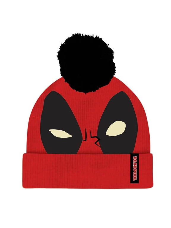 Deadpool Mask Beanie with Pom-Pom