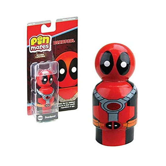 Entertainment Earth Deadpool Masked Pin Mate Wooden Collectible Brown