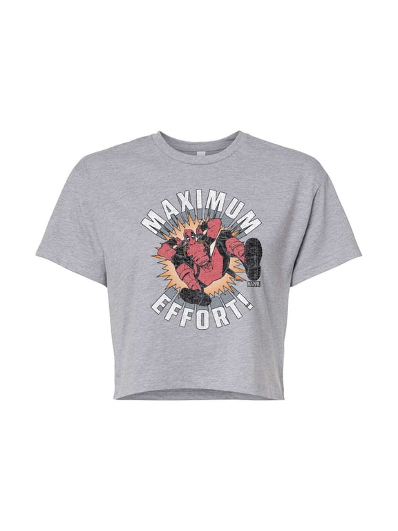 Deadpool - Maximum Effort - Juniors Cropped Graphic T-Shirt