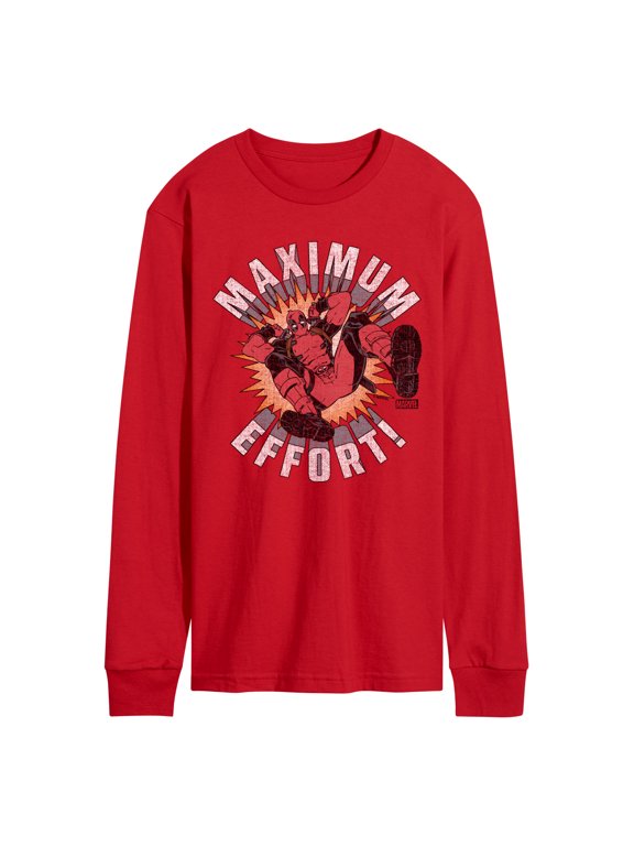 - Deadpool Maximum Effort Men's Long Sleeve Graphic T-Shirt