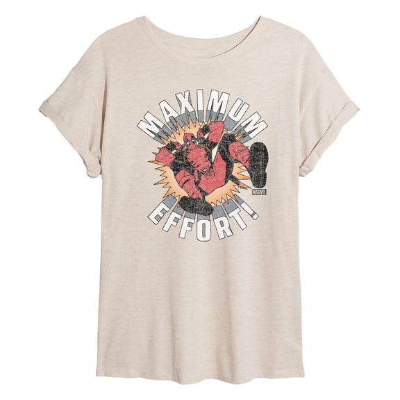 Marvel Deadpool - Maximum Effort - Women's Oversized Graphic T-Shirt