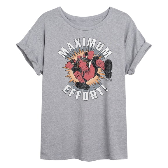 Marvel Deadpool - Maximum Effort - Women's Oversized Graphic T-Shirt