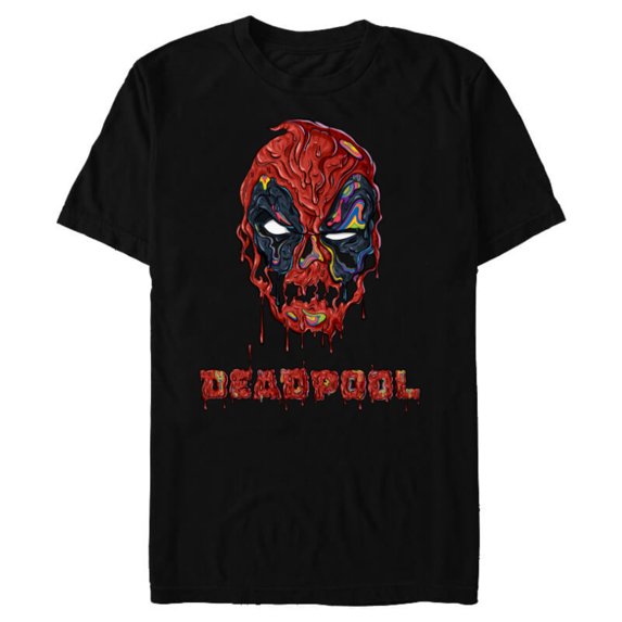 Marvel Deadpool Melting - Short Sleeve Blended T-Shirt for Adults - Customized-Black