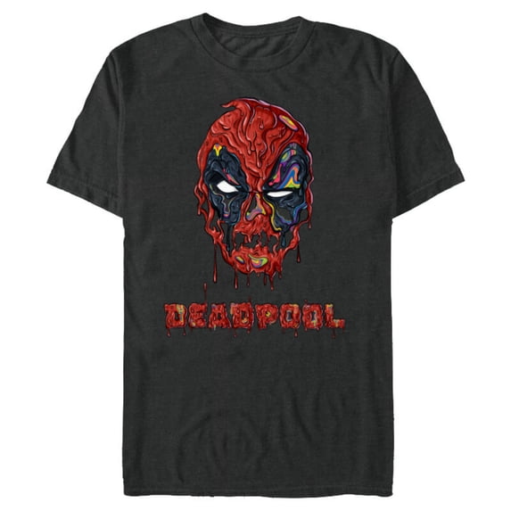 Marvel Deadpool Melting - Short Sleeve Blended T-Shirt for Adults - Customized-Dark Heather