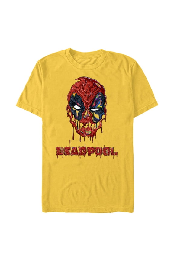 Deadpool Melting - Short Sleeve Blended T-Shirt for Adults - Customized-Yellow