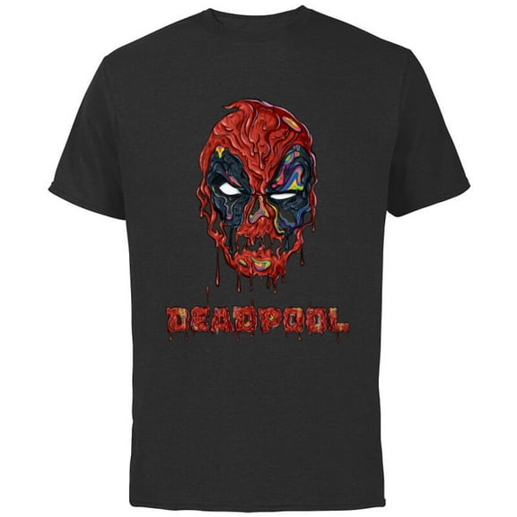 Marvel Deadpool Melting - Short Sleeve Cotton T-Shirt for Adults - Customized-Black
