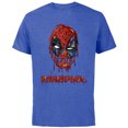 thumbnail image 1 of Marvel Deadpool Melting - Short Sleeve Cotton T-Shirt for Adults - Customized-Royal Heather, 1 of 5