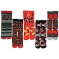 thumbnail image 1 of Marvel Deadpool Men's 5 Pair Pack Casual Crew Socks, Shoe Size 8-12, 1 of 2