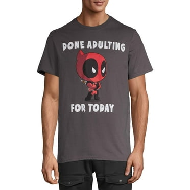 Marvel Deadpool Men's & Big Men's Graphic Tee Shirt Done Adulting, Sizes S-3X, Marvel Mens Tshirts