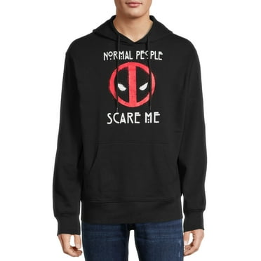 Marvel Deadpool Men's & Big Men's Normal People Scare Me Hoodie Sweatshirt, Men's Deadpool Hoodies