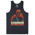 thumbnail image 1 of Marvel Deadpool Men's Sleeveless T-Shirt Sshhh No One Cares Adult Muscle Tee Tank Top, 1 of 3