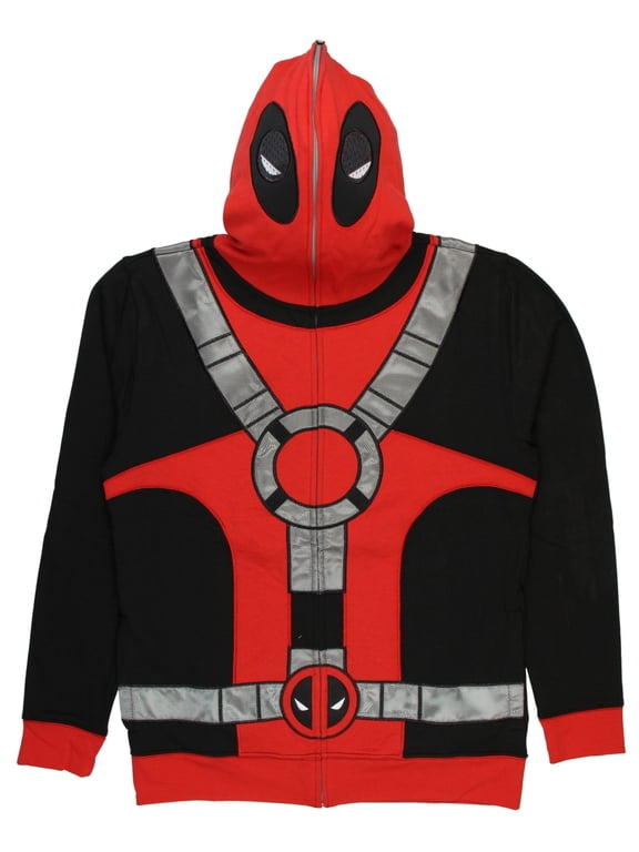 Deadpool Men's Suit Up Full Mask Hoodie (X-Large)