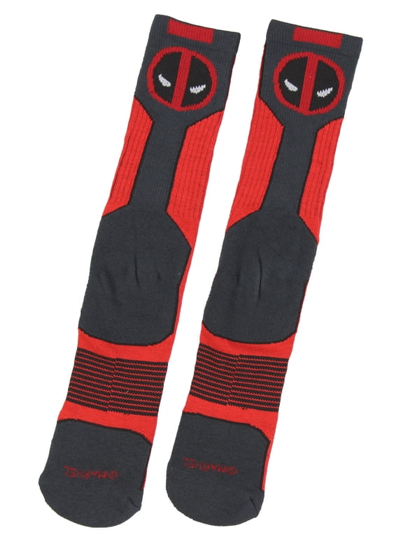 Marvel Deadpool Mens' Active Crew Socks (Sock Size: 10-13 - Shoe Size: 8-12)