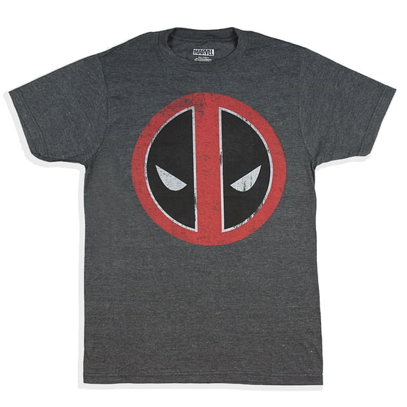 Marvel Deadpool Mens' Distressed Logo T-Shirt (Medium)