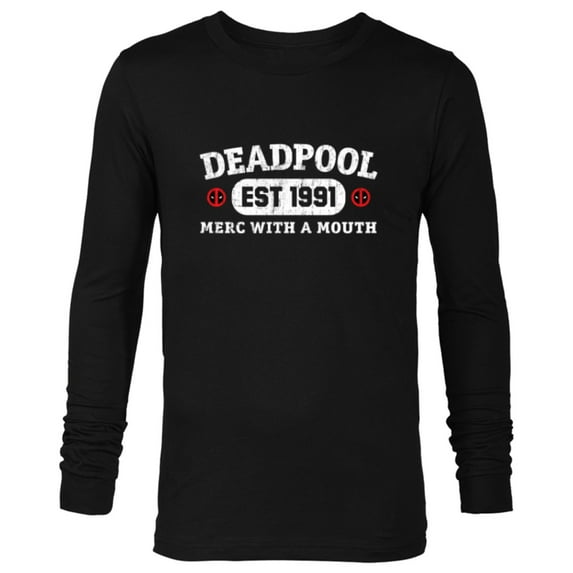 Marvel Deadpool Merc with a Mouth Est 1991 - Long Sleeve T-Shirt for Men - Customized-Black