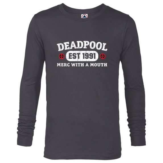 Marvel Deadpool Merc with a Mouth Est 1991 - Long Sleeve T-Shirt for Men - Customized-Charcoal Heather