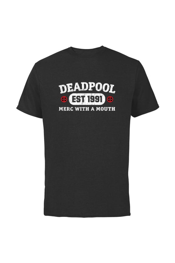 Deadpool Merc with a Mouth Est 1991 - Short Sleeve Cotton T-Shirt for Adults - Customized-Black