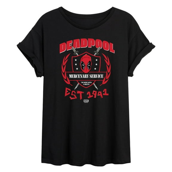 Marvel - Deadpool Mercenary Service - Women's Oversized Graphic T-Shirt