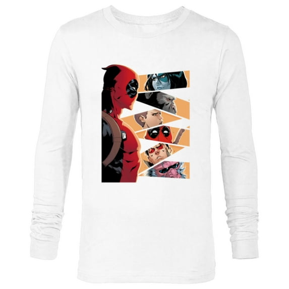 Marvel Deadpool Mercs Domino Hit Monkey Negasonic Cover Art - Long Sleeve T-Shirt for Men - Customized-White