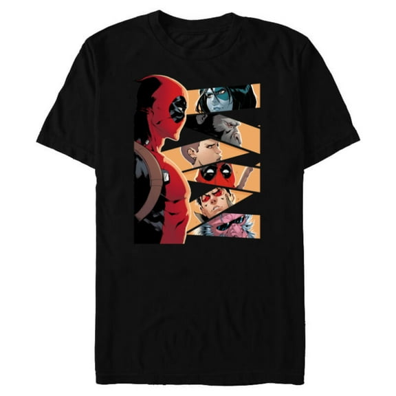 Marvel Deadpool Mercs Domino Hit Monkey Negasonic Cover Art - Short Sleeve Blended T-Shirt for Adults - Customized-Black