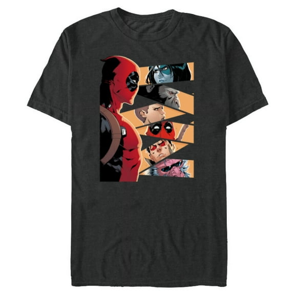 Marvel Deadpool Mercs Domino Hit Monkey Negasonic Cover Art - Short Sleeve Blended T-Shirt for Adults - Customized-Dark Heather