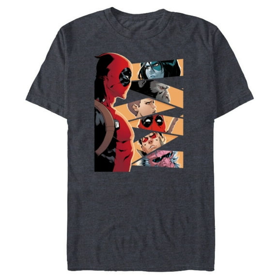 Marvel Deadpool Mercs Domino Hit Monkey Negasonic Cover Art - Short Sleeve Blended T-Shirt for Adults - Customized-Navy Heather