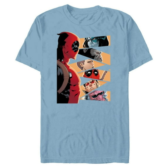 Marvel Deadpool Mercs Domino Hit Monkey Negasonic Cover Art - Short Sleeve Blended T-Shirt for Adults - Customized-Ocean Blue