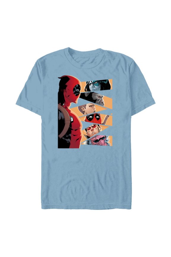 Deadpool Mercs Domino Hit Monkey Negasonic Cover Art - Short Sleeve Blended T-Shirt for Adults - Customized-Ocean Blue