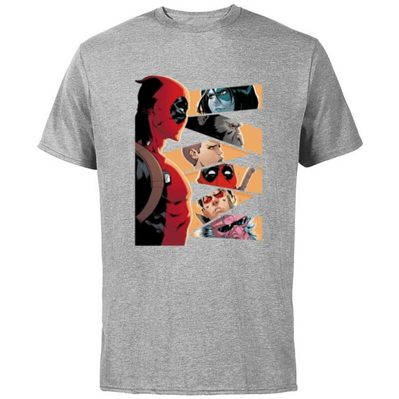 Marvel Deadpool Mercs Domino Hit Monkey Negasonic Cover Art - Short Sleeve Cotton T-Shirt for Adults - Customized-Athletic Heather