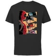 thumbnail image 1 of Marvel Deadpool Mercs Domino Hit Monkey Negasonic Cover Art - Short Sleeve Cotton T-Shirt for Adults - Customized-Black, 1 of 5