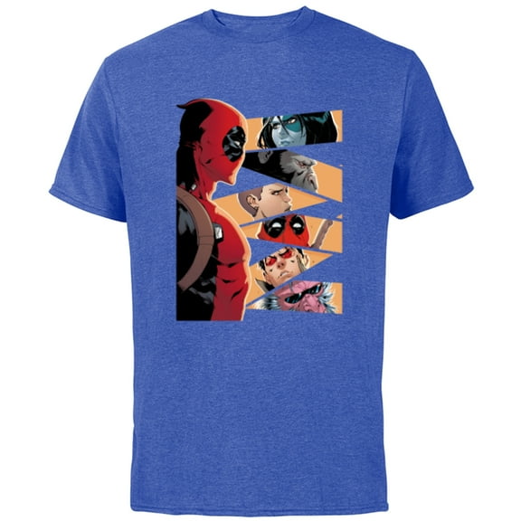 Marvel Deadpool Mercs Domino Hit Monkey Negasonic Cover Art - Short Sleeve Cotton T-Shirt for Adults - Customized-Royal Heather