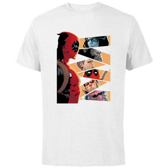 Marvel Deadpool Mercs Domino Hit Monkey Negasonic Cover Art - Short Sleeve Cotton T-Shirt for Adults - Customized-White