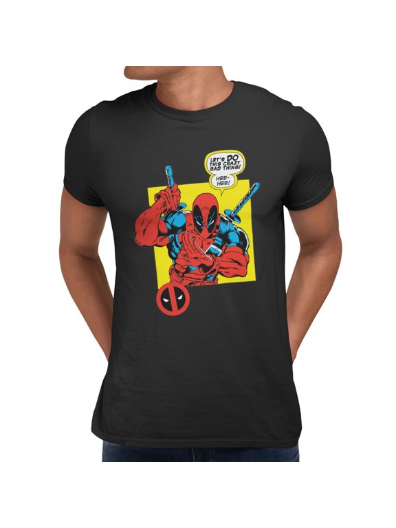 Deadpool Minimal Face Graphic Mens T-Shirt (Black, S-XXXL)