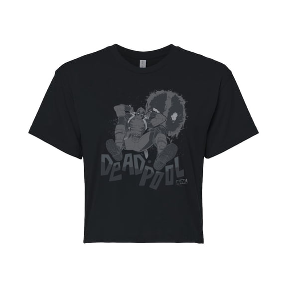 Marvel Deadpool - Monochrome - Juniors Cropped Graphic T-Shirt