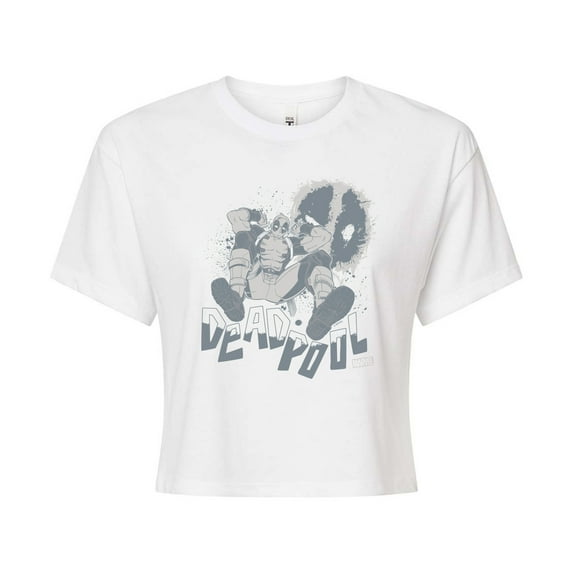 Marvel Deadpool - Monochrome - Juniors Cropped Graphic T-Shirt