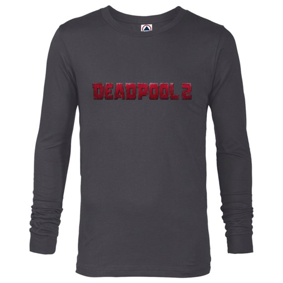 Marvel Deadpool Movie Logo - Long Sleeve T-Shirt for Men - Customized-Charcoal Heather
