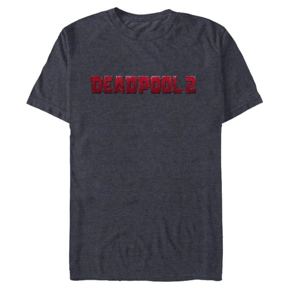Marvel Deadpool Movie Logo - Short Sleeve Blended T-Shirt for Adults - Customized-Navy Heather