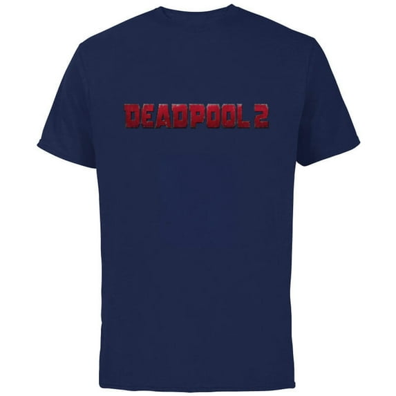 Marvel Deadpool Movie Logo - Short Sleeve Cotton T-Shirt for Adults - Customized-Navy