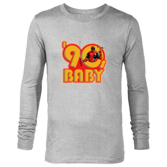 Marvel Deadpool Nerdy Thirty 90s Baby - Long Sleeve T-Shirt for Men - Customized-Athletic Heather