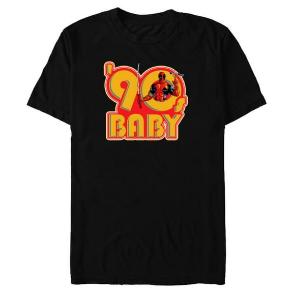 Marvel Deadpool Nerdy Thirty 90s Baby - Short Sleeve Blended T-Shirt for Adults - Customized-Black