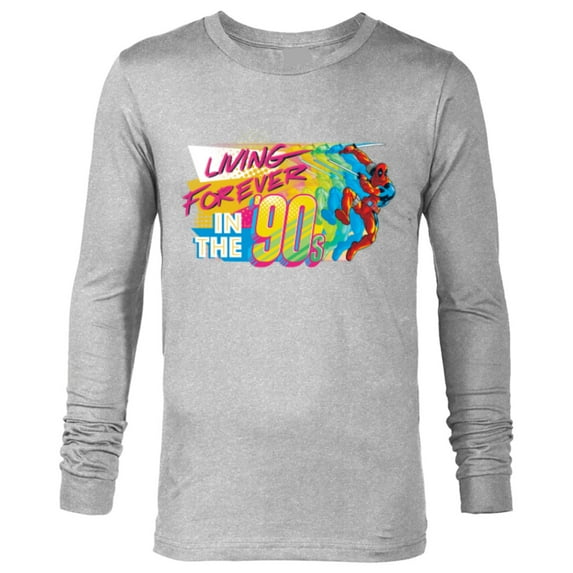 Marvel Deadpool Nerdy Thirty Living Forever in the 90s - Long Sleeve T-Shirt for Men - Customized-Athletic Heather