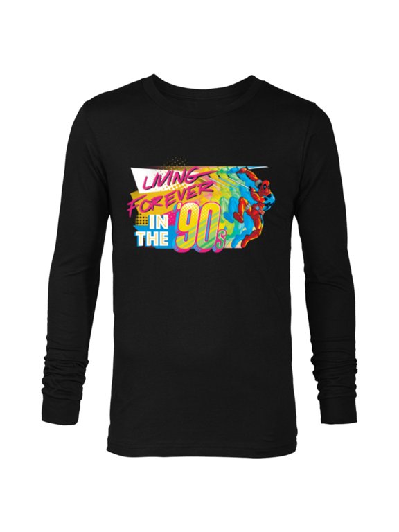 Deadpool Nerdy Thirty Living Forever in the 90s - Long Sleeve T-Shirt for Men - Customized-Black