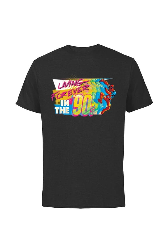 Deadpool Nerdy Thirty Living Forever in the 90s - Short Sleeve Cotton T-Shirt for Adults - Customized-Black