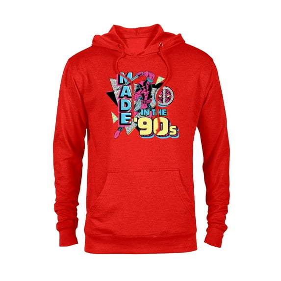 Marvel Deadpool Nerdy Thirty Made in the 90s Throwback - Pullover Hoodie for Adults - Customized-Red