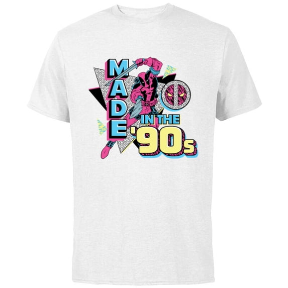 Marvel Deadpool Nerdy Thirty Made in the 90s Throwback - Short Sleeve Cotton T-Shirt for Adults - Customized-White