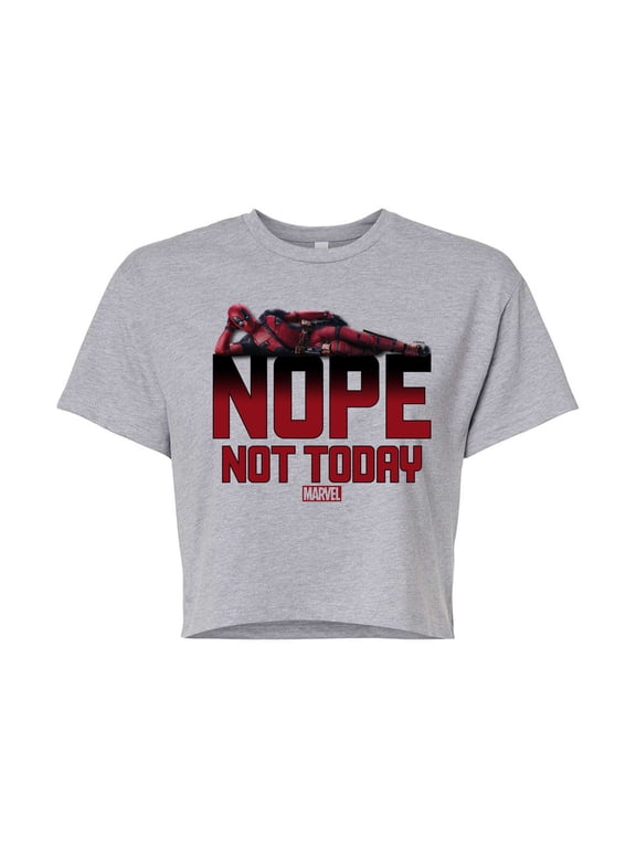 Deadpool - Nope Not Today - Juniors Cropped Graphic T-Shirt