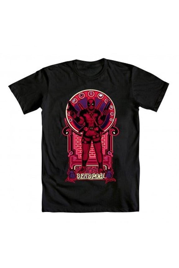 Marvel Deadpool Nouveau Deadpooley Adult Black T-Shirt